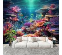 Papier Peint Intissé Couleurs éClatantes Monde Sous Marin Coraux Poster Tableaux Photo Muraux Utilisé Pour Salon Chambre Chambre D'Enfant Coloré Anti-salissure Décoration Murale 200x140 cm