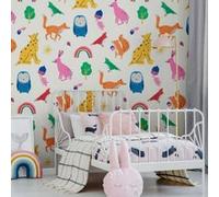 Papier peint intissé Country critters heroes imprimé animaux de la forêt multicouleurs L.1000 x l.52cm Joules