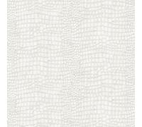 Papier peint intissé Crocodile Vinyle Expansé 1005x52cm Blanc