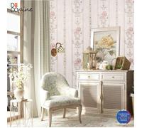 Papier Peint Intissé - DECOPINE - Ruban Royal Rose - Floral 3D - 0,53 x 10 m - Lavable