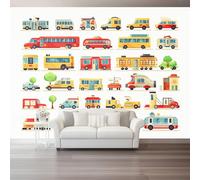 Papier Peint Intissé Dessin Animé 250 x 175 cm Papier Peint Photo Panoramique Poster Geant Mural Personnalisé, pour Salon Cuisines Chambre Décor Murale Voiture Bus Jaune