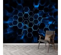 Papier peint intissé dynamique visuel géométrique, fresque murale design art abstrait pour chambre et bureau - Papier peint panoramique facile à poser - décoration murale amovible 200 x 140 cm (L x H)