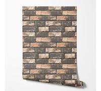 Papier peint intissé effet brique brun beige gris mur pierre 3D vintage style industriel loft salon chambre cuisine couloir déco rustique moderne lavable papier peint résistant à la lumière 10m x 0,5m