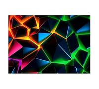 Papier peint Intissé - Effet Néon pour Gaming Room 100x70 cm - Moderne Décoration Murale - Effet 3D - Multicolore - Feeby
