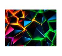 Papier peint Intissé - Effet Néon pour Gaming Room 350x245 cm - Moderne Décoration Murale - Effet 3D - Multicolore - Feeby