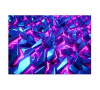 Papier peint Intissé - Effet Néon pour Gaming Room 400x280 cm - Moderne Décoration Murale - Effet 3D - Cristaux violets - Feeby