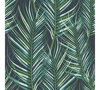 Papier Peint Intissé Entrelacs de Feuilles de Palmier 1005x52cm Vert