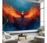 Papier Peint Intissé Fantaisie Phénix Renaissance Anime 250 x 175 CM (L x H), Papier Peint Panoramique Tableaux Grandes poster Muraux Tapisserie Photo Fond TV Murale Salon Chambre - Bleu Foncé