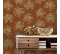 Papier peint intissé Feuillage palmier 1005 x 52cm Orange