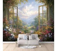 Papier Peint Intissé Finestra 300x256 cm, Paysage Naturel Papier Peint Panoramique,Photo Muraux Utilisé Pour Salon Chambre Chambre D'Enfant