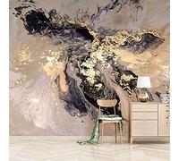 Papier peint intissé Flux de couleur or et noir 350x256 cm -7 pièces 3D Murale Poster Tableaux XXL Photo Muraux pour Chambre art mural Salon Tableaux Tapisserie Muraux Décoration Murale