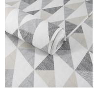 Papier peint intissé Geo Losanges Lin 1005 x 52cm Gris