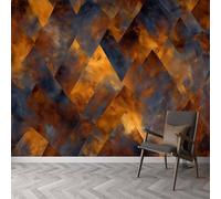 Papier peint intissé Géométrique Triangles Texture, fresque murale design Shabby Chic pour chambre et bureau - Papier peint panoramique facile à poser - décoration murale amovible 450 x 315 cm (L x H)