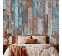 Papier Peint Intissé Grain de Bois 3D Géométrique Rural - Papier Peint Panoramique pour Salon, Chambre, Grandes Poster Décor pour Fond TV, Photo Mural 100 x 70 cm i211