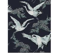 Papier peint intissé Grues 1005 x 52cm Bleu foncé