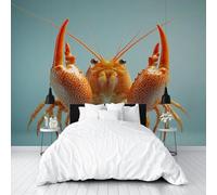 Papier Peint Intissé Homard de la vie Marine 350x256cm(L x H) Papier Peint Panoramique Tableaux Muraux Tapisserie Photo Décoration Murale Salon Chambre - Homard Mignon