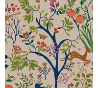 Papier peint intissé Joules Enchanted Woodland 1005 x 52cm Multicolore | Revêtement Mural, Tapisserie | Ambiance Facile à poser et à enlever