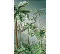 Papier Peint Intissé Jungle avec Palmier et Plantes, Décor Panoramique pour Murs et Plafonds, 150 cm X 250 cm, 150 cm X 250 cm