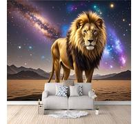 Papier Peint Intissé Lion 500x280 cm, Galaxie Papier Peint Panoramique,Photo Muraux Utilisé Pour Salon Chambre Chambre D'Enfant