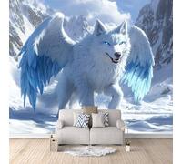 Papier Peint Intissé Loup 300 × 210 cm Papier Peint Géant 3D Poster Salon Chambre Salle à Manger Chambre d'Enfant Décoration Murale - Loup Des Glaces à Ailes Bleues De Snow Mountain -a-a-18036-c-a