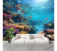 Papier Peint Intissé Mural Photo 300x210 cm ThèMe Corail Sous Marin Panoramique Poster Fresque Murale Maison Bureau Restaurant Bleu Intérieure Décoration Murale Papier Peint