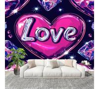 Papier Peint Intissé Mural Photo 350x256 cm ThèMe de L'Amour Romantique Panoramique Poster Fresque Murale Maison Bureau Restaurant Violet Intérieure Décoration Murale Papier Peint