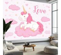 Papier Peint Intissé Nuages Mignons Licornes 500 x 280 cm (L x H), Décoration Murale Poster Tableaux Muraux Tapisserie Papier peint Photo Style Dessin Animé pour Salon Chambre de Enfants Décor Fond TV