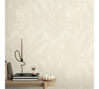 Livingwalls papier peint intissé à motif de feuilles crème, gris et vert - papier peint floral à motif de feuilles 10,05 m x 0,53 m de COSMOPLITAN - 790641