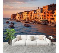 Papier Peint Intissé Paysage de La Cité Aquatique de Venise Poster Tableaux Photo Muraux Utilisé Pour Salon Chambre Chambre D'EnfantPaysage Urbain Anti-salissure Décoration Murale 400x280 cm