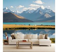 Papier Peint Intissé Photo Mural 100x70 cm 3D Nature Paysage Montagne Forêts Lacs Motif Muraux Geant Mat Poster Personnalisable Wallpaper pour Salon Cuisines Bureau Chambre d'enfants Décor Murale