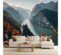 Papier Peint Intissé Photo Mural 200x140 cm 3D Nature Paysage Montagne Forêts Lacs Motif Muraux Geant Mat Poster Personnalisable Wallpaper pour Salon Cuisines Bureau Chambre d'enfants Décor Murale