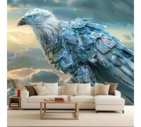 Papier Peint Intissé Photo Mural 200x140 cm 3D Style Mécanique Lion Animal Motif Muraux Geant Mat Poster Personnalisable Wallpaper pour Salon Cuisines Bureau Chambre d'enfants Décor Murale