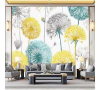 Papier Peint intissé Pissenlits des prés frais Tapisserie Mural Moderne 250 x 175 cm Papier Peint Photo Panoramique, pour Salon Cuisines Chambre Adulte EnfantVert foncé