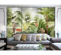 Papier Peint Intissé Plantes Tropicales Poster Geant Mural Pour Salon Chambre Chambre Restaurant Décoration Murale 300Cm(W)*210Cm(H)