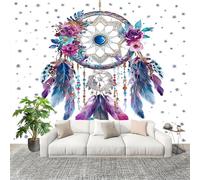 Papier Peint Intissé RêVe Attrape RêVes Fleurs Plumes Poster Tableaux Photo Muraux Utilisé Pour Salon Chambre Chambre D'Enfant Coloré Anti-salissure Décoration Murale 200x140 cm