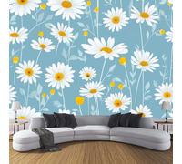 Papier Peint Intissé Simple Daisy, Papier Peint Panoramique Motif Campagne Fleurs, Fresque Murale 400×280cm, Décoration Murale XXL Pour Salon, Chambre, Bureau