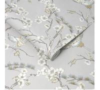 Papier peint intissé Superfresco Easy Oiseaux du Japon - 52 x 1005 cm - Bleu, motif floral