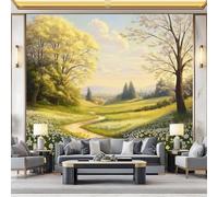 Papier Peint Intissé Surréalisme Jardin Chemin 250 x 175 cm, Vert Panoramique Papier Peint pour Salon Chambre Décor Fond TV, Décoration Murale Chambre à Coucher Intérieure