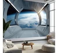 Papier peint intissé Technologie Géométrie Espace Terre facile à poser, Fresque Murale Futurisme Personnalisée pour Salon Chambre d’Enfants Restaurant - Papier Peint Décorative, 350 x 256 cm (L x H)