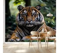 Papier peint intissé Tigre en 3D 250x175 Cm Tissu non tissé Tableaux Muraux Tapisserie Photo Décoration Murale Salon Chambre98 x 68 inch