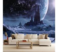Papier peint intissé Univers Planète Montagne 200 x 140 cm XXL Muraux Tapisserie Photo Science-Fiction Décoration Murale Salon Chambre Murales Panoramique Galaxie Couloir décoration Chambre d'enfants