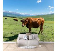 Papier Peint Intissé Vache Des Highlands 300x256 cm, Nature Paysage Papier Peint Panoramique,Photo Muraux Utilisé Pour Salon Chambre Chambre D'Enfant