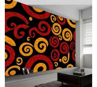 Papier Peint Intissé Vintage Abstrait Géométrique Rayures 300L x 210H cm, Papier Peint Panoramique Marocain - Grandes Poster Mural Photo pour Salon Chambre Restaurant Décor Fond TV Salle de Jeux