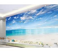 Papier Peint Intissé Vue Merveilleuse Et Paysage De Plage Poster Geant Mural Pour Salon Chambre Chambre Restaurant Décoration Murale 350Cm(W)*256Cm(H)