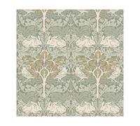 Papier peint intissé William Morris Brother Rabbit Sage 1005 x 52cm Vert, ocre, beige | Revêtement Mural, Tapisserie | Ambiance Facile à poser et à enlever
