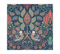 Papier peint intissé William Morris Dove & Rose Midsummer 1005 x 52cm Bleu, vert, orange, ocre | Revêtement Mural, Tapisserie | Ambiance Facile à poser et à enlever