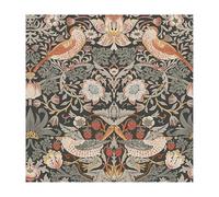 Papier peint intissé William Morris Strawberry Thief Charcoal 1005 x 52cm Gris | Revêtement Mural, Tapisserie | Ambiance Facile à poser et à enlever