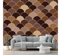 Papier peint intisséGéométrique Simple RétroTapisserie papier peint pour différentes pièces300 x 210 cm Papier peint Marron Beige