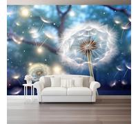Papier peint intisséRêve de pissenlit à la dériveTapisserie papier peint pour différentes pièces400 x 280 cm Papier peint Couleurs froides blanches et bleues
