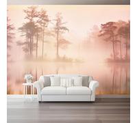 Papier peint intisséSilence de la brume forestièreTapisserie papier peint pour différentes pièces400 x 280 cm Papier peint Couleur chaude rose marron